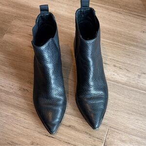 Acne Black Textured Ankle Boots